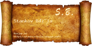 Stankov Béla névjegykártya